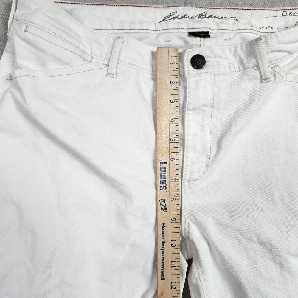 Eddie Bauer Womens Size T16 White Curvy Crop Capri Denim Jeans - Picture 7 of 14